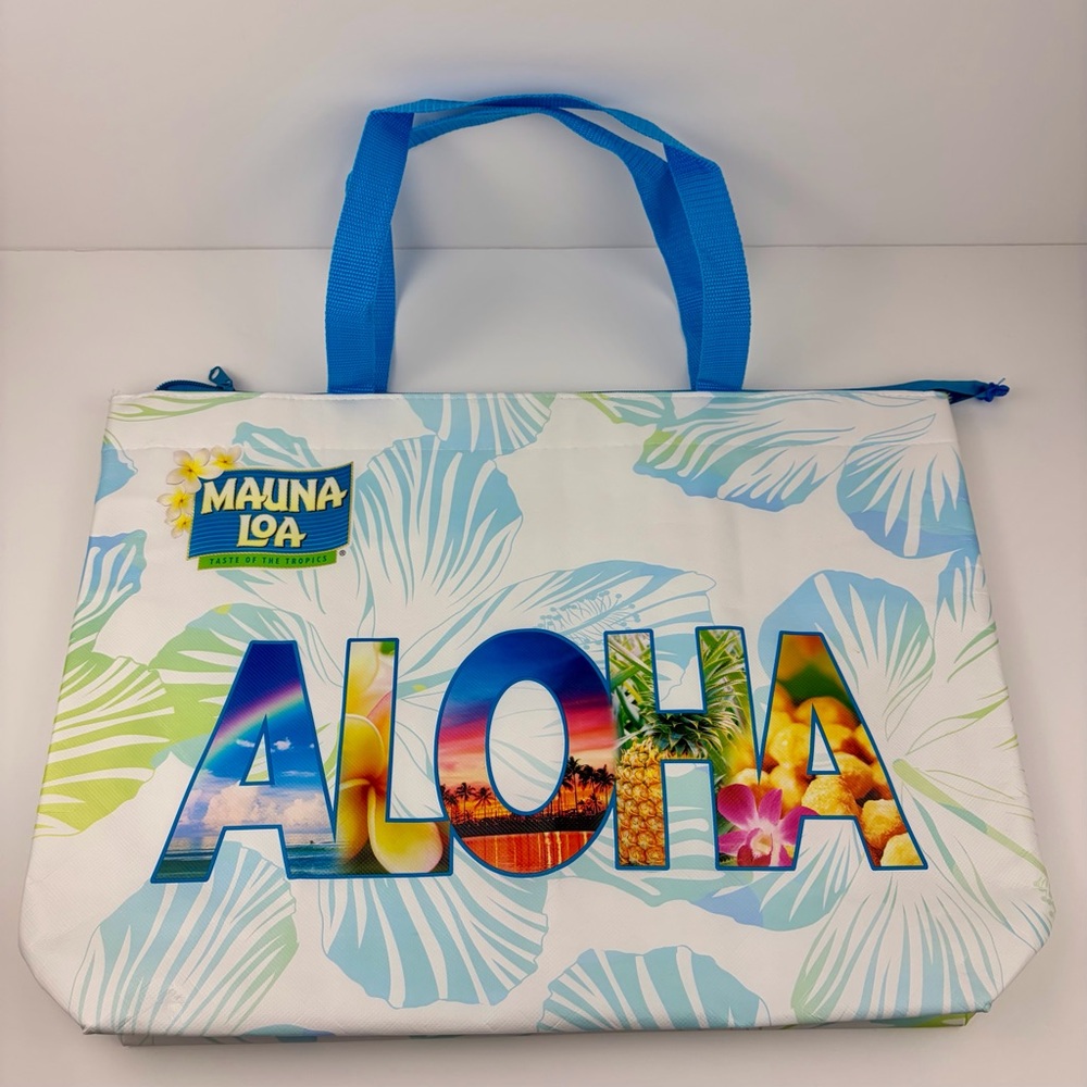 Mauna Loa Hawaii AlohaTote Bag, Large Insulated Carry Bag, Beach, Picnic